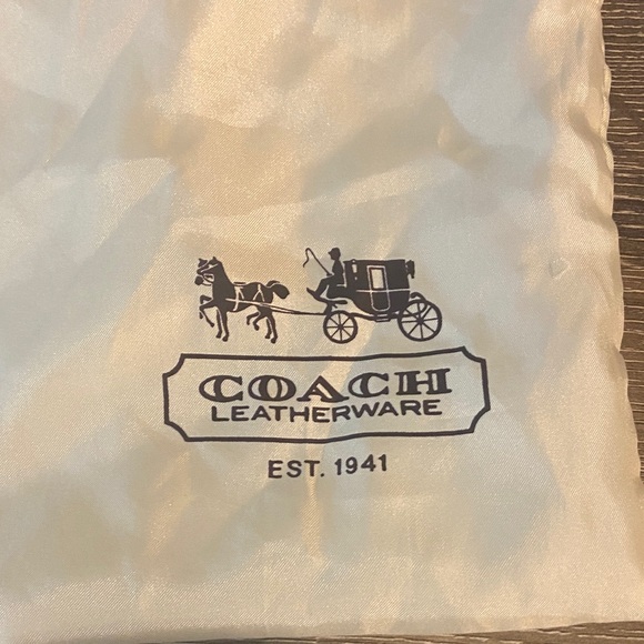 Coach Cream & Brown Leatherware Dust Storage Drawstring Bag 23.5” x 19” - Picture 2 of 3